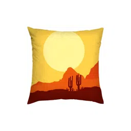 HOMADORN Yellow & Orange 5 Pieces Printed Square Cushion Covers-picture-38