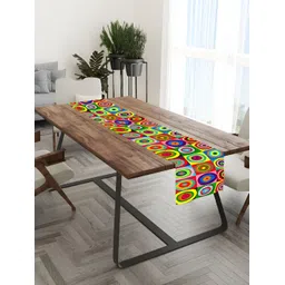 HOMADORN Yellow & Red Geometric 4 Seater Table Runner-picture-36
