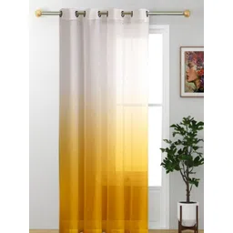 HOMADORN Yellow & White Sheer Window Curtain-picture-28