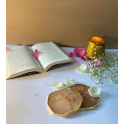 home arte Brown Crystal Agate Stone Coaster Set of 2 Elegant Table Coasters for Drinks Hot Pots and Dining Perfect for Home Bar and Office Use-picture-27