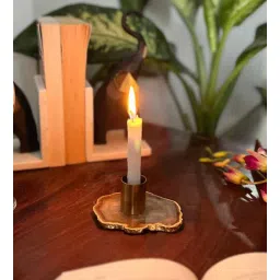 home arte Brown Stone Candle Holder-picture-17