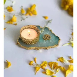 home arte Green Stone Figurine Tea light Holder-picture-31