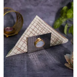 home arte Metal Tissue Holder with Agate for Dining Table White-picture-32