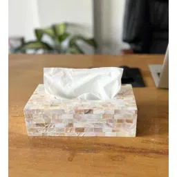 home arte Mother of Pearl Tissue Box Holder for Dining Table Napkin Holder Tissue Paper Case Dispenser Facial Tissue Holder for Home Office- Turquoise-picture-39