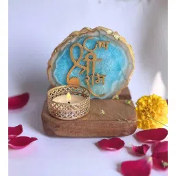 home arte Turquoise Stone Figurine Tea light Holder-picture-16