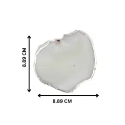 home arte Silver Plated Brazilian Natural White Agate Coaster Set for Tea Cups, Coffee Mugs Set of 4 image 3