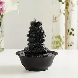 Home Centre Corsica Polyresin Stone Mountain Water Fountain - 21x21x25cm-picture-24