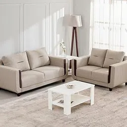 Home Centre 5 Seater Berry Fabric Sofa|Fabric Sofa Set for Living Room|(Beige)|2 Year Warranty-image-37