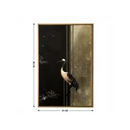 Home Centre Artistry Regalia Black & Beige Canvas Bird Wall Art image 2