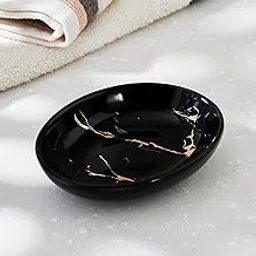 Home Centre Aubree Vince Ceramic Soap Dish, Black-picture-23