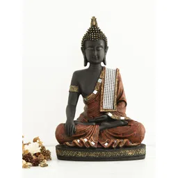 Home Centre Black & Brown Diamond Buddha Figurine Showpiece-image-48