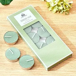 Home Centre Colour Refresh Set of 10 Sea Breeze Scented T-Light Candles-image-5