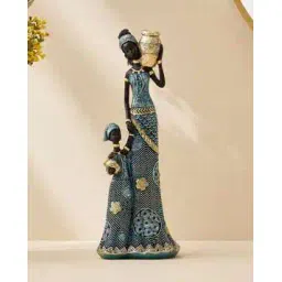 home centre Corsica Jaguar Polyresin African Lady With Child Figurine-picture-31