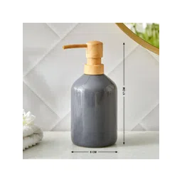 Home Centre Grey & Beige Solid Ceramic Soap Dispenser image 4