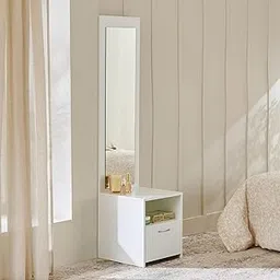 Home Centre Helios Alton Dresser Mirror with Drawer - White-image-33