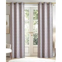 home centre Set of 2 Floral Print Door Curtain-9 Feet-picture-16