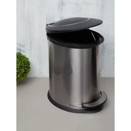 Home Centre Silver-Toned & Black Solid Pedal Dustbin 20L-picture-23