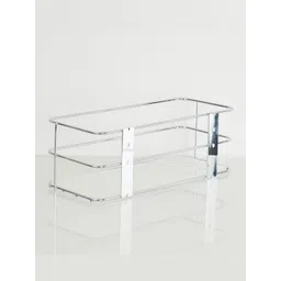 Home Centre Silver Toned Solid Iron Burlington Wall Mounted Straight Shower Caddy-image-23