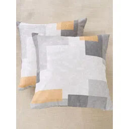 Home Centre White & Grey 2 Pieces Geometric Square Cushion Covers-picture-18