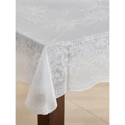 Home Centre White Floral 6-Seater Rectangle Table Cover-image-42