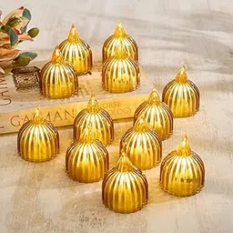 Home Centre Serena Glim Amber Set of 12 LED T-Light Candles-picture-30