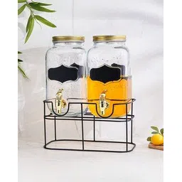 Set of 2 Glass Dispenser with Stand -image-36