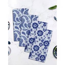 HOME COLORS.IN 4-Pcs Navy Blue & White Printed KitchenTowels-picture-25