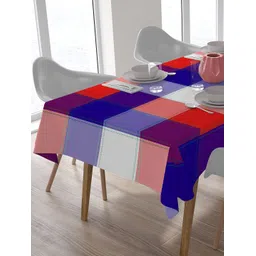 HOME COLORS.IN Blue Geometric Printed Cotton 6-Seater Table Cover-picture-40