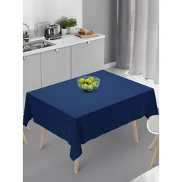 HOME COLORS.IN Navy Blue Heat Resistant 4 Seater Square Cotton Table Cover-picture-34