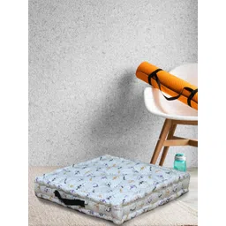 HOME COLORS.IN Off White & Blue Printed Square Shape Cushion-picture-16