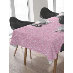 HOME COLORS.IN Pink & White Floral Printed Cotton 8-Seater Table Cover-picture-13