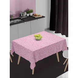 HOME COLORS.IN Pink Floral Cotton 4-Seater Table Cover image 1