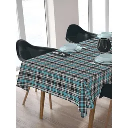 HOME COLORS.IN White Geometric Printed Cotton 8-Seater Table Cover-picture-38