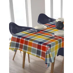 HOME COLORS.IN Yellow Geometric Printed Cotton 8-Seater Table Cover-picture-29