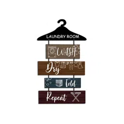 Home Delight Beige & Black Quotes Painted Rectangular Wooden Hanging Wall Decor-picture-17