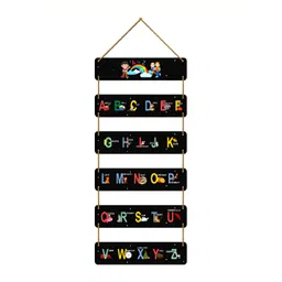 Home Delight Black & Blue Printed Wooden Wall Hanging-picture-11