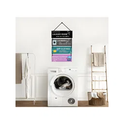 Home Delight Black & Blue Quotes Painted Rectangular Wooden Hanging Wall Decor image 4