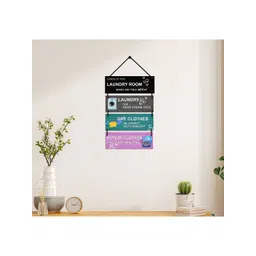 Home Delight Black & Blue Quotes Painted Rectangular Wooden Hanging Wall Decor image 3