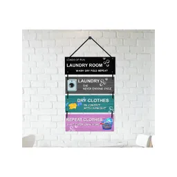 Home Delight Black & Blue Quotes Painted Rectangular Wooden Hanging Wall Decor image 2