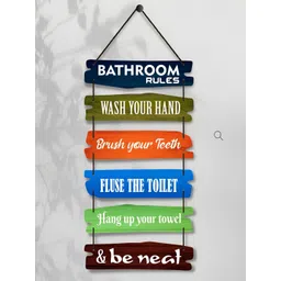 Home Delight Blue & Green Quotes Painted Rectangular Wooden Hanging Wall Decor-picture-39