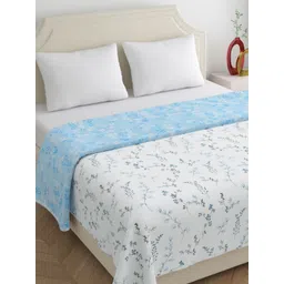 Home Ecstasy Blue & Off White Floral Printed Pure Cotton Summer 210 GSM Dohar-picture-34
