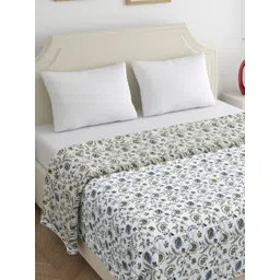 Home Ecstasy Blue & White Floral Summer 210 GSM Double Bed Dohar-picture-33