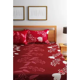 Home Ecstasy Maroon Cotton 140 TC Bed Sheet Set-picture-35