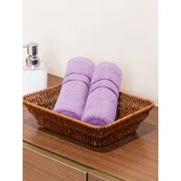 home elegance by mytrident HOME ELEGANCE Violet 2 Pieces 400 GSM Cotton Quick Dry Hand Towels-picture-35