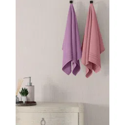 home expressions Pink & Purple 2 Pieces Cotton 380 GSM Towel Sets-picture-13