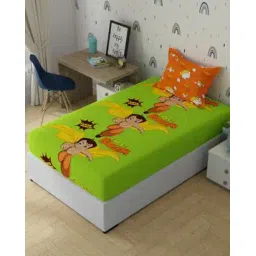 home expressions usa 120 TC Chhota Bheem Print Single-Size Bedsheet with Pillow Cover-picture-25
