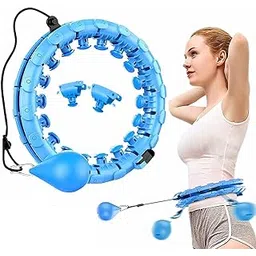 Home Gym Weighted Hula Hoop for Women Smart Exercise Equipment with Spinning Ball Gymnastic Ring Massage Adult Fitness Weight Loss Tummy Reducer Fitness Hoop Plus Size Home Gym Fat Reducer (26 Knots)-picture-21