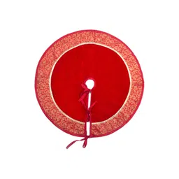 Home Heart Red & Beige Round Double Layered Christmas Tree Skirt Festive Decor-picture-27