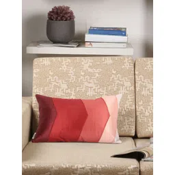 Home Maroon & Peach-Coloured Set of Single Striped Rectangle Cushion Covers-picture-32
