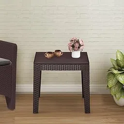 @home Nilkamal Breeze Center Table with Glass |Modern Design| Ideal for Living Room, Office Reception, Balcony, and Outdoors|Perfect for Serving Snacks and Refreshments (Brown)-picture-25